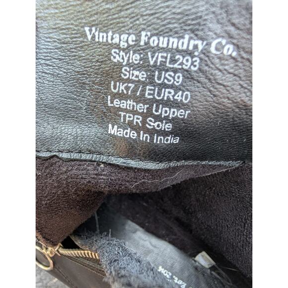 Vintage Foundry Co Womens Rocky Leather Combat Boots 9 Moto Edgy Burnished Lug - Picture 7 of 7